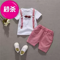 Quần áo trẻ em bé trai tay ngắn phù hợp với mùa hè mới cho bé Quần áo trẻ em quần áo trẻ em quần short hai mảnh đặt 1-6 tuổi - Khác quần jean bé trai