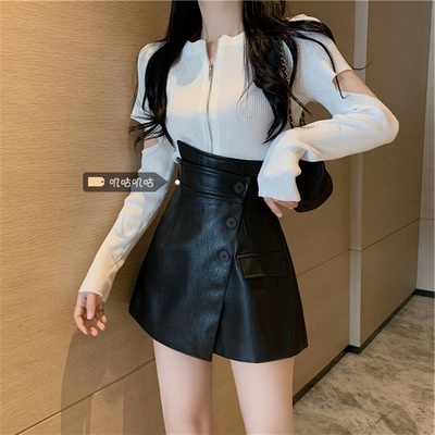 taobao agent Spring shorts, pleated skirt, plus size, 2021 collection, high waist, A-line
