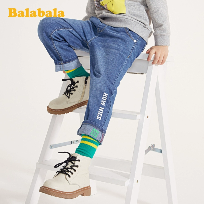 Quần bé trai Balabara Spring Boy Flanged Jeans Quần tây hoang dã giản dị 21081191408 - Quần jean