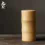 Nhật Bản phong cách thủ công lon trà tre cầm tay chống ẩm ống tre Kung Fu đặt nhà nhỏ kín trà ống trà - Trà sứ bộ ấm trà đạo