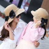 Весенняя летняя модная солнцезащитная шляпа, детская милая пляжная шапка из жемчуга, семейный стиль, защита от солнца