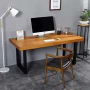 Gỗ rắn hiện đại văn phòng nội thất công ty nhân viên 4 người bàn sắt rèn máy tính bàn hình chữ nhật tấm hội nghị - Nội thất văn phòng