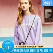 Yessing2019 mùa xuân và mùa thu mới của phụ nữ phiên bản Hàn Quốc của xu hướng lỏng lẻo chữ lớn in hình áo len cổ tròn - Thể thao lông cừu / jumper
