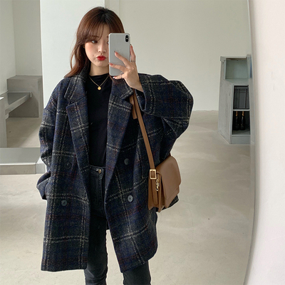 taobao agent Demi-season woolen coat, retro jacket, suit, plus size, Korean style