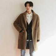 Hoạt động mùa thu và mùa đông áo gió nam dài phiên bản Hàn Quốc của người đàn ông đẹp trai áo len mỏng áo khoác len Nizi