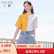 Cửa hàng ba màu giảm giá 2019 hè mới eo cao biến quần thẳng cotton đơn giản Một chiếc quần short denim nữ từ - Quần jean