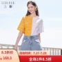 Cửa hàng ba màu giảm giá 2019 hè mới eo cao biến quần thẳng cotton đơn giản Một chiếc quần short denim nữ từ - Quần jean quần jean nữ hàng hiệu