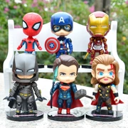 Avengers 4 Anime Hand Toy Model Doll Q Iron Man Trang trí bánh hình người nhện - Khác