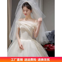 Небольшое свадебное платье, коллекция 2023, подходит для подростков, открытые плечи, кружевное платье