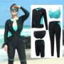Cặp vợ chồng Hàn Quốc lặn phù hợp với nữ sứa wetsuit kem chống nắng ống thở dài tay áo kích thước lớn chia phù hợp với áo tắm lướt - Vài đồ bơi 	đồ đôi đi biển màu xanh