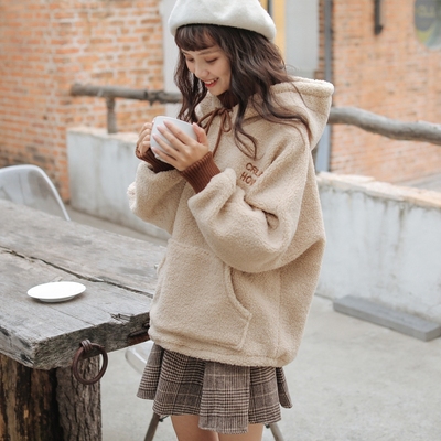 taobao agent Platinum scarf, hoody, cute set, top, 2020