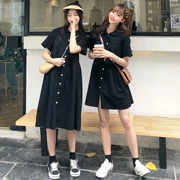 Mùa hè 2019 phụ nữ mới ăn mặc retro bạn gái sinh viên trong đoạn dài nhỏ tay ngắn tươi Một váy từ thủy triều - A-Line Váy
