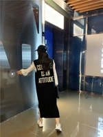Южнокорейский черный товар, шерстяной жилет без рукавов, длинная юбка