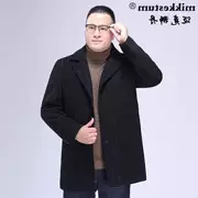 Quầy cao cấp mùa thu và mùa đông cộng với phân bón XL áo len nam chất béo áo khoác trung niên phù hợp với áo khoác béo - Áo len