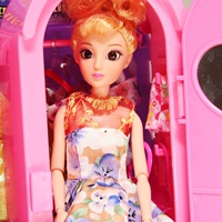Dress Up Princess Girl Girl Set Toy Toy Thơ Barbie Baby Dressing Deformation Tủ quần áo Trang điểm Kết hợp Lễ con - Búp bê / Phụ kiện bộ trang điểm cho bé