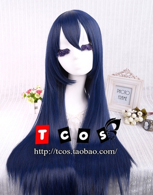 taobao agent TCOS LoveLive Gun Tianhai Wei Cos wigs blue and black mixed 80cm sea without cosplay wigs