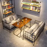 Cửa hàng trà quần áo cửa hàng sắt rèn đơn giản sofa đơn giản Bắc Âu hiện đại mới giản dị vải sofa đồ nội thất - Đồ gỗ ngoài trời