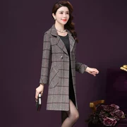 Áo len lông cừu kẻ sọc nữ dài phiên bản Hàn Quốc của mùa thu đông 2018 mẫu áo khoác len nữ cao cấp