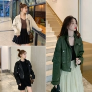 Áo khoác da nữ mùa xuân và mùa thu ngắn 2019 bf mới phiên bản Hàn Quốc của mùa thu đẹp trai quần áo áo khoác da pu nhỏ - Quần áo da
