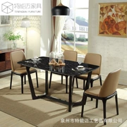 Nội thất tối giản Bắc Âu 6 người ăn tại nhà bàn ăn tối nhà hàng bình thường bàn ăn và ghế tùy chỉnh bàn ăn bằng đá cẩm thạch - Đồ gỗ ngoài trời