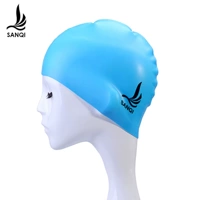 Sanqi thời trang mũ bơi silicone không thấm nước chuyên nghiệp thể thao dành cho người lớn tóc dài không thấm nước unisex bảo vệ tai thiết bị bơi - Mũ bơi 	nón bơi arena