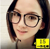 Очки рамки женского персонажа Корейский большие прямые очки Радио ретро черные рамки пластиковые очки глазные рамки 213