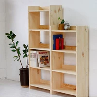 Универсальный книжный шкаф из натурального дерева, простая книжная полка, многослойная коробочка для хранения