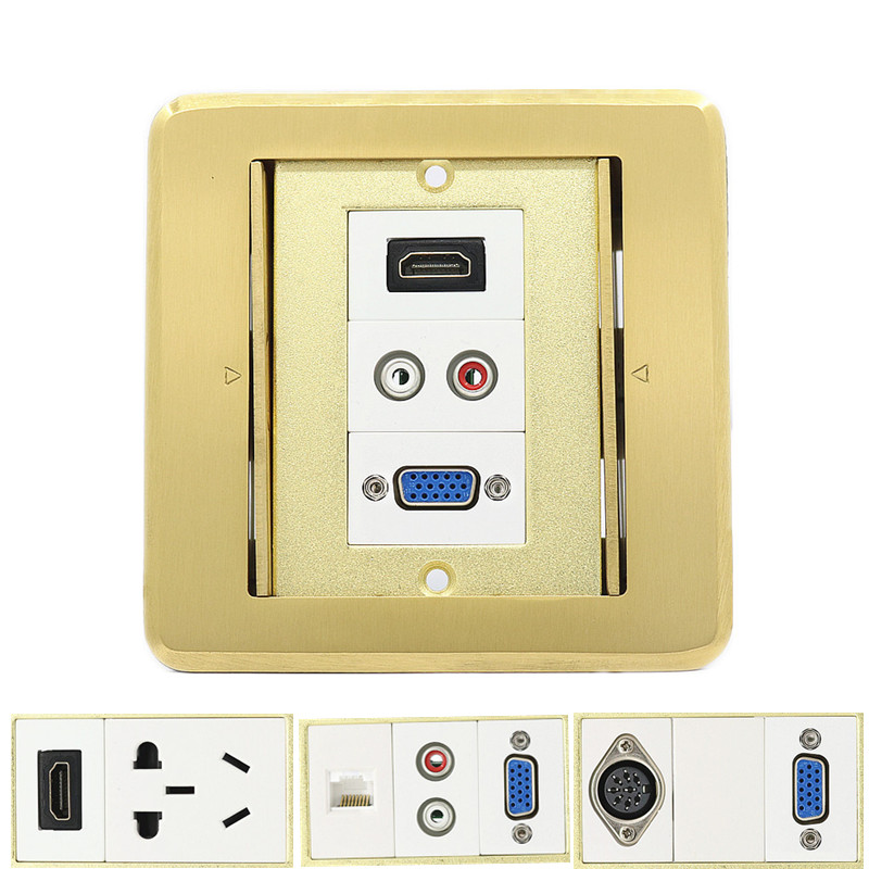 19 23 Multimedia Ground Socket Double Open Door Weld Free Hdmi4k