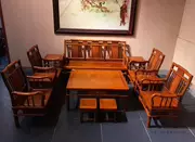 Phúc Kiến Xianyou Burmese gỗ hồng mộc sofa gỗ rắn log log ghế trở lại Burmese hoa sofa gỗ gụ đồ nội thất phòng khách sofa - Bộ đồ nội thất
