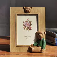 Милая фоторамка, мультяшная окрашенная смола, украшение, 8 дюймов, с медвежатами, подарок на день рождения