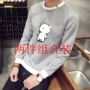 2018 người đàn ông mới của áo len mùa thu mỏng dài tay T-Shirt thanh niên Hàn Quốc phiên bản của vòng cổ áo sơ mi xu hướng áo khoác áo hoodie rộng