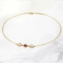 Nhà thiết kế Đài Loan [Spoiled Brat] Versailles tráng miệng ngọc trai tự nhiên ruby ​​Anklet Spot - Vòng chân những mẫu lắc chân đẹp nhất