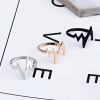 Thời trang Hàn Quốc cá tính 韶 nhẫn hợp kim mới sáng tạo màu tím ECG nhẫn đôi quà tặng ngày Valentine - Nhẫn nhẫn kim cương nam pnj