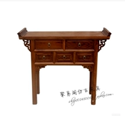 Ming và Qing triều đại đồ nội thất cổ điển, năm thùng cho bàn, phật, Shentai, gỗ bạch đàn cho bàn, dải khắc - Bàn / Bàn
