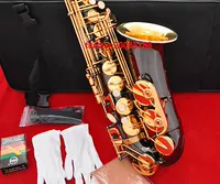 Mua sắm Saxophone Đen Niken Chuông Vàng Eb Alto Chuyên nghiệp Nhạc cụ Tây phương Saxophone kèn saxofon