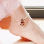 Di chuyển ban đầu 925 sterling bạc vòng chân nữ retro linh hồn ma quỷ garnet hòa bình khóa chân vòng phong cách quốc gia đồ trang sức bạc sinh viên vòng chân nhảy múa