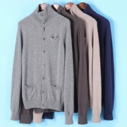 Của nam giới Jie loạt mùa xuân mới vải tốt đầy đủ len mỏng dòng quần áo màu rắn áo len cardigan 2048