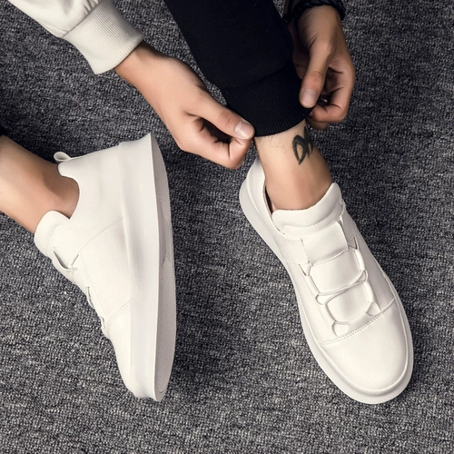 Демисезонная трендовая универсальная белая обувь на платформе, белые кроссовки для отдыха, в корейском стиле