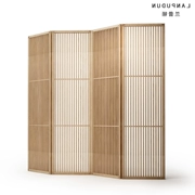 Vách ngăn phong cách gỗ rắn cửa sổ hoa Zen vách ngăn gấp đơn giản bằng gỗ