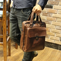 Мужская трендовая сумка на одно плечо для отдыха, из натуральной кожи, европейский стиль, в корейском стиле