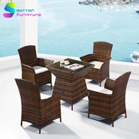 Bàn ghế ngoài trời sân vườn mây bàn ghế đặt ban công ngoài trời giải trí wicker ghế đồ nội thất câu lạc bộ khách sạn wicker ghế ghế ngoài trời