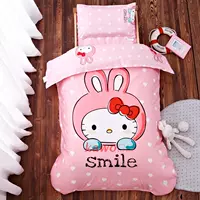 Bông mẫu giáo quilt ba mảnh thiết lập với lõi bé giường sáu bộ bông quilt bao gồm trẻ em mùa đông quilt 	chăn ga gối cho bé trai	