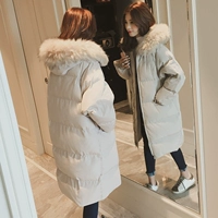 Chống mùa bông quần áo nữ dày 2018 mới Hàn Quốc phiên bản của áo khoác mùa đông trong phần dài của sinh viên trên đầu gối giải phóng mặt bằng bông cổ áo áo phao siêu nhẹ nữ