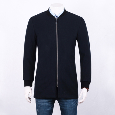 Romeo nam mùa đông nam thời trang bóng chày cổ áo chần ấm áp đơn giản giản dị phần dài coat 051 S áo da nam cao cấp Áo len
