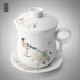 Vui vẻ sứ tách trà gốm hộ gia đình Trung Quốc cốc lọc với nắp văn phòng họp cup Jingdezhen nhiệt độ cao cốc món quà Tách