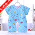 Bé bông lụa jumpsuit mùa hè ngắn tay mở bé phần mỏng 0-3-6-12 tháng sơ sinh cotton lụa quần áo Áo liền quần