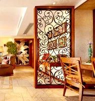 Màn hình sắt tùy chỉnh cửa sổ TỰ LÀM khung gỗ rắn tùy chỉnh phân vùng hàng rào hiên đơn giản phòng khách thời trang sáng tạo bình phong