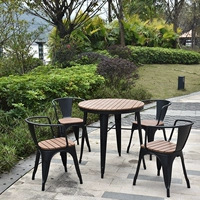 Bộ bàn ghế ngoài trời kết hợp bộ dụng cụ Starbucks cà phê sân vườn gỗ nhựa ban công đồ nội thất sân thượng ngày giải trí bàn ghế ngoài trời bàn ghế ban công đẹp
