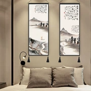 Trung quốc trang trí cảnh quan tấm thảm nền tường treo vải mực sơn nền vải mét hộp bìa vải cotton linen treo