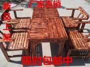 Carbonized gỗ đồ gỗ ngoài trời ban công patio giản dị bàn cà phê và ghế kết hợp lửa chống ăn mòn bar kit
